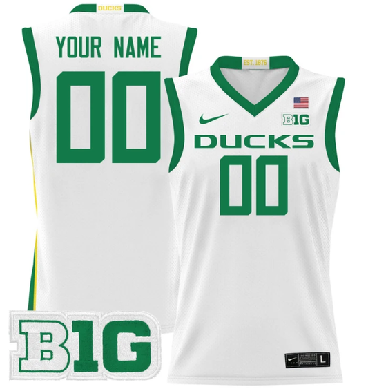 Custom Oregon Ducks Jersey 2024 Lightweight Basketball White by My store basketball
