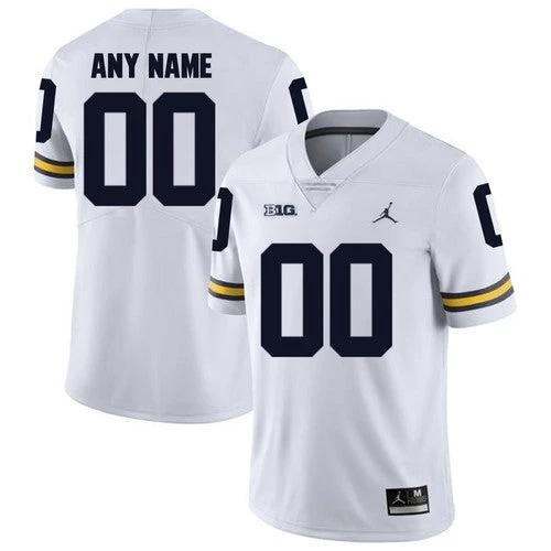 Custom Michigan Wolverines Jersey Name and Number NCAA College Football White by My Store