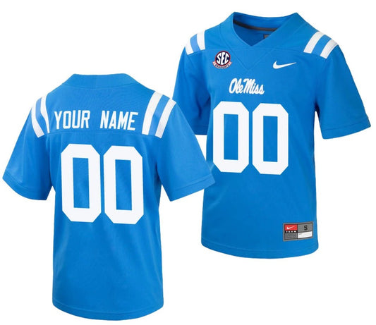 Custom Ole Miss Rebels Jersey Name and Number College NCAA Football Powder Blue by My Store