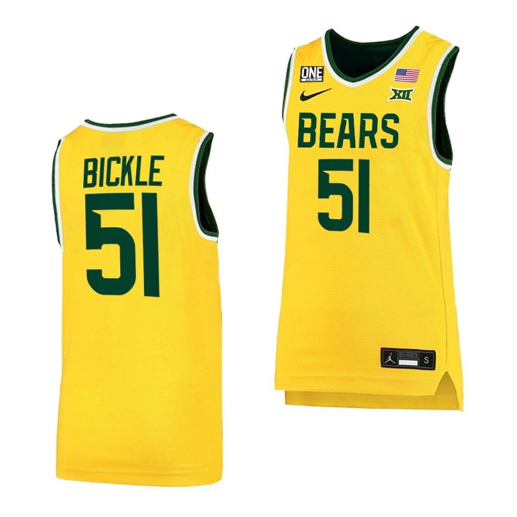 Caitlin Bickle Jersey Baylor Bears College Basketball NCAA eligibility Jersey 2023 WNBA Draft Yellow #51 by My store basketball