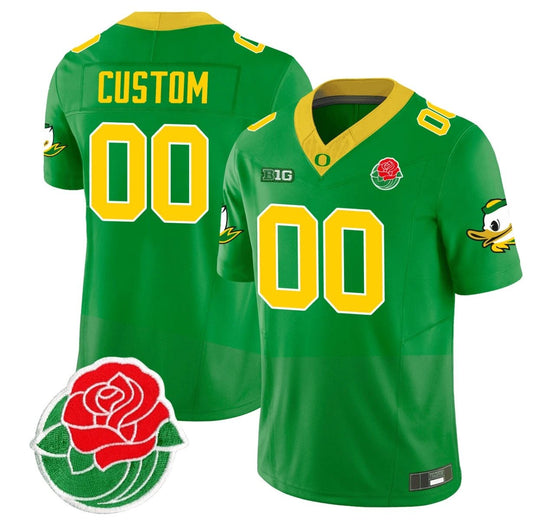 Custom Oregon Ducks Jersey Rose Bowl Patch Vapor Football Stitched Green by My Store