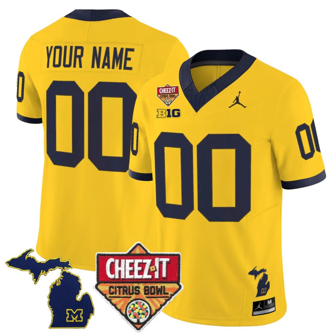Custom Michigan Wolverines Jersey 2025 Cheez-It Citrus Bowl Stitched by My Store NCAA Football Jerseys