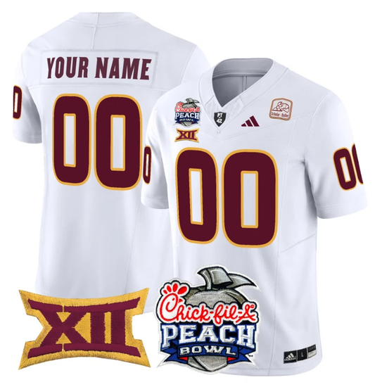 Custom Arizona State Sun Devils Jersey 2025 Peach Bowl Patch White by My Store
