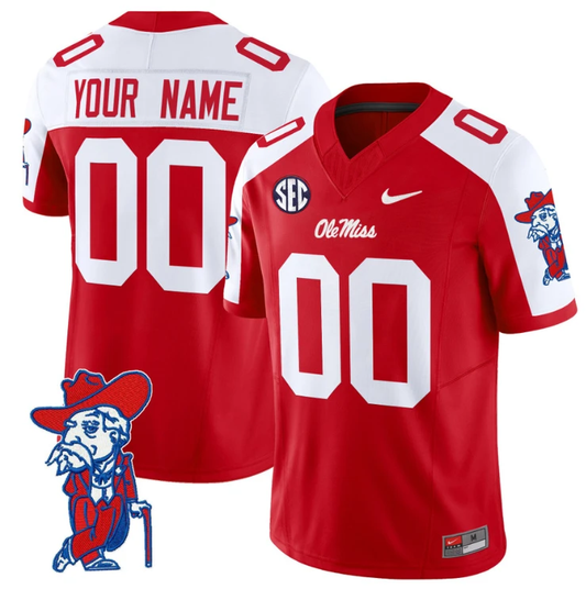 Custom Ole Miss Rebels Jersey Name and Number Vapor Limited College Football Stitched Red Alternate by My Store