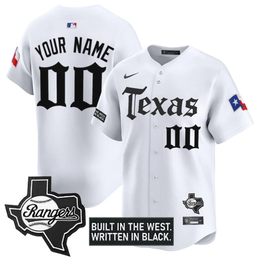 Custom Texas Rangers Jersey Gothic Frontier Edition Vapor Premier Limited Stitched White by My Store