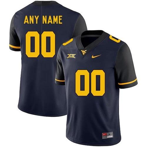 Custom West Virginia Mountaineers Jersey Name and Number NCAA College Football Navy by My Store