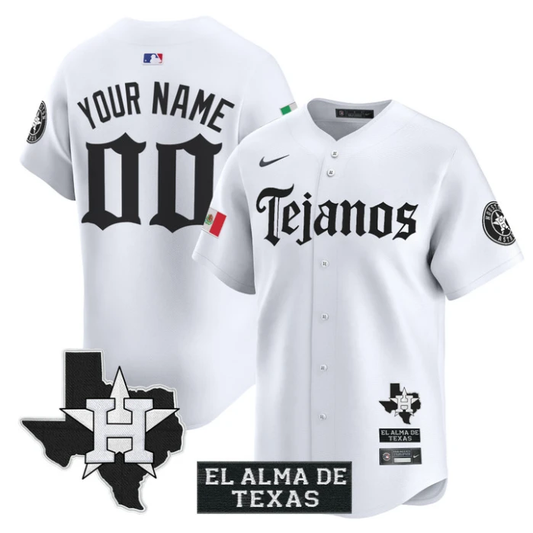 Custom Houston Astros Jersey Mexico Tejano Barrio Style Vapor Premier Limited Stitched White by My Store