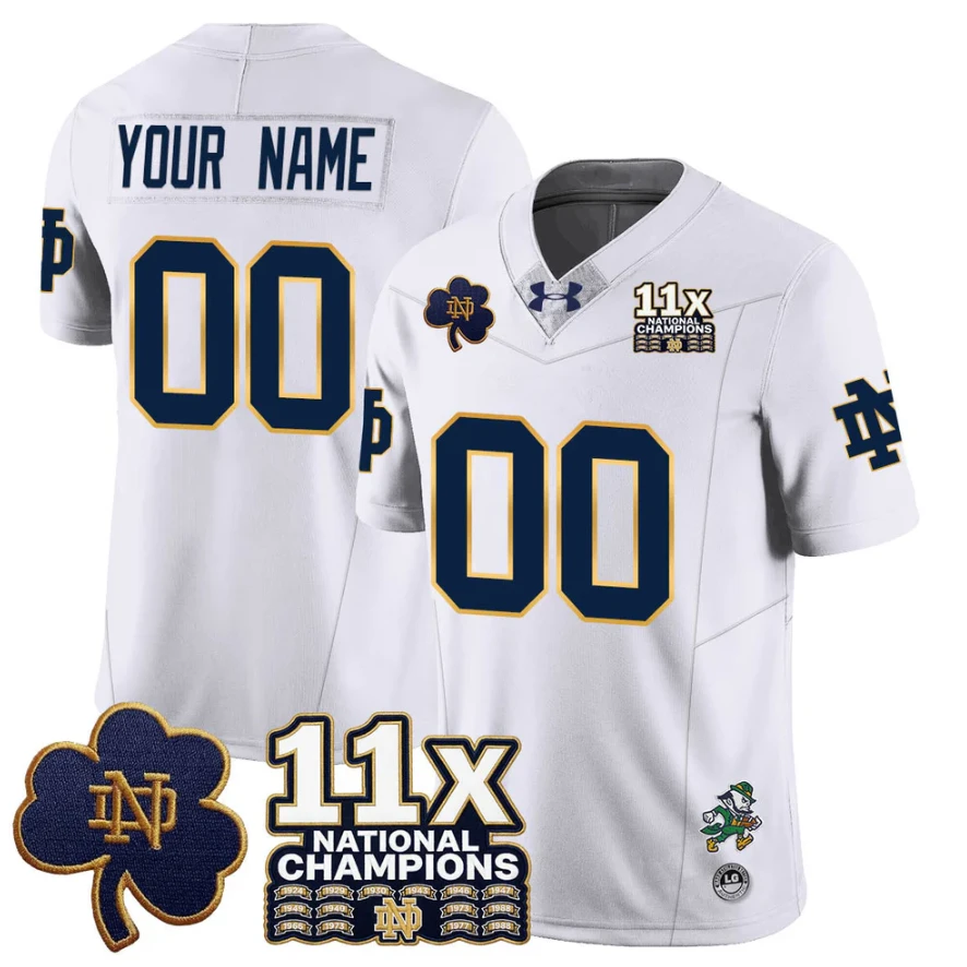 Custom Notre Dame Jersey Name, Number 11x-Time National Champions Stitched by My Store NCAA Football Jerseys
