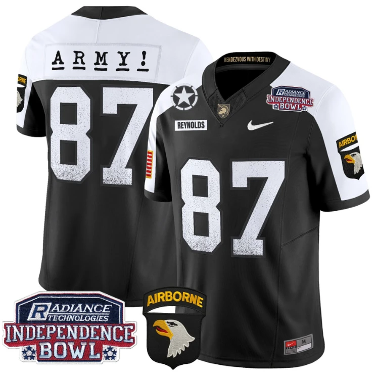 Casey Reynolds Jersey #87 Army Black Knights Independence Bowl Patch Black Alternate by My Store