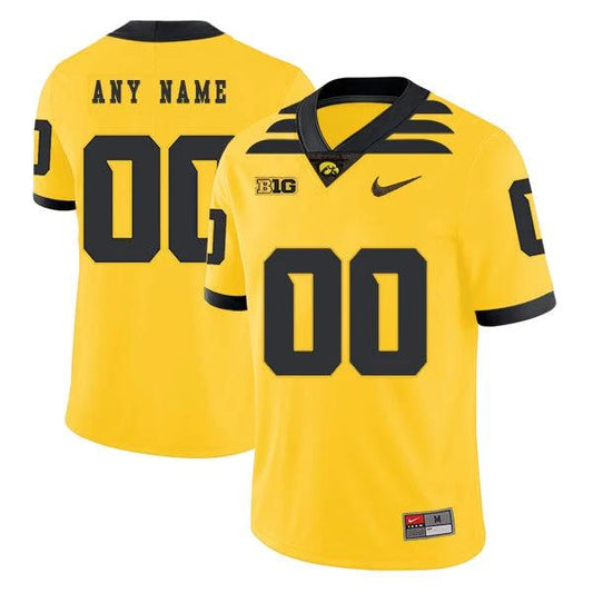 Custom Iowa Hawkeyes Jersey Name and Number College NCAA Football Yellow by My Store