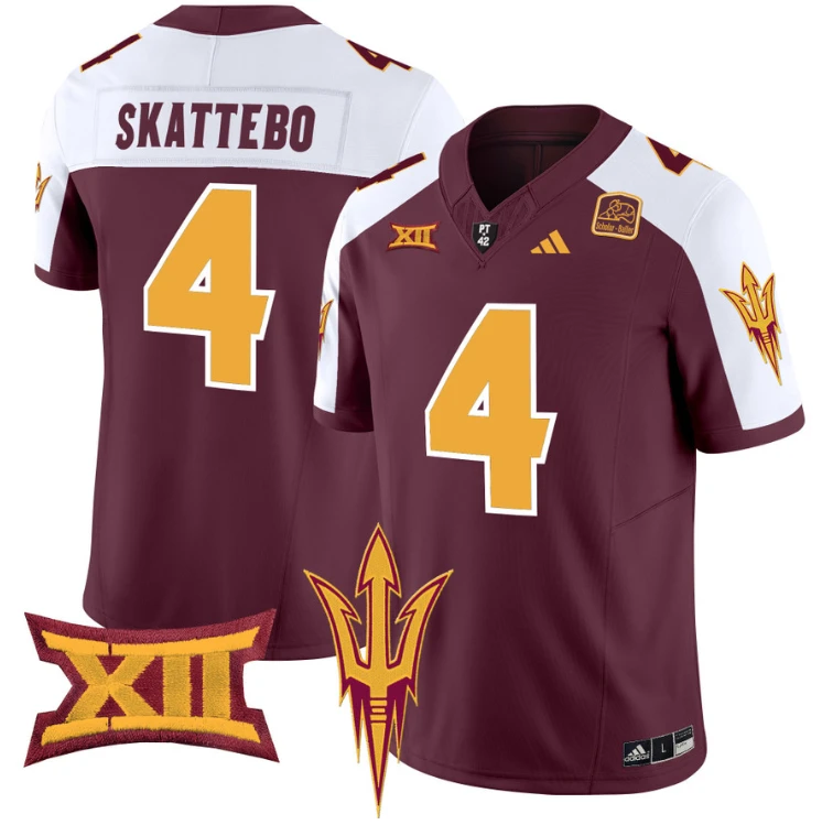 Cam Skattebo Jersey #4 Arizona State Sun Devils Vapor Limited College Football Maroon Alternate by My Store