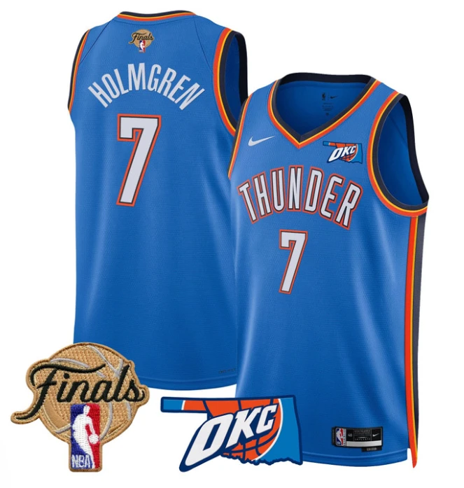 Chet Holmgren Jersey # 7 Oklahoma City Thunder 2025 Finals Swingman Stitched Icon by My store basketball