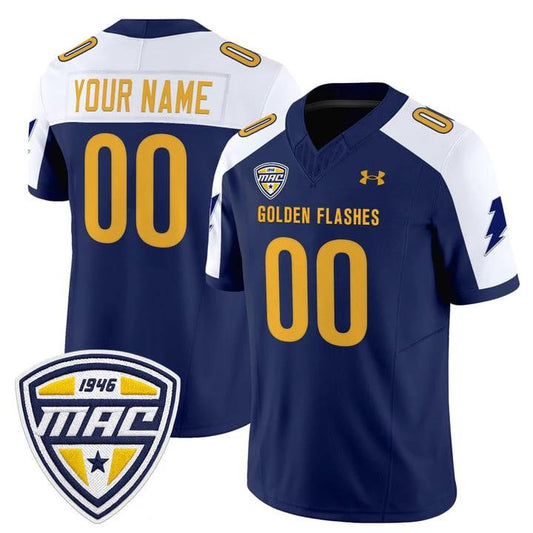 Custom Kent State Golden Flashes Jersey 2025 Limited Stitched Navy Alternate by NCAA Football Jersey