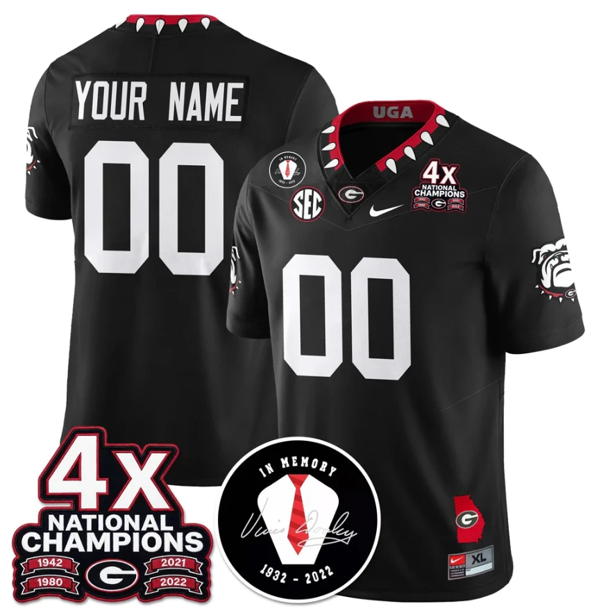 Custom Georgia Bulldogs Jersey 4x-Time National Champions Stitched by My Store NCAA Football Jerseys