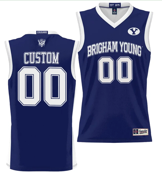 Custom BYU Cougars Jersey Name and Number NIL College Basketball Jersey Lightweight Navy by My store basketball