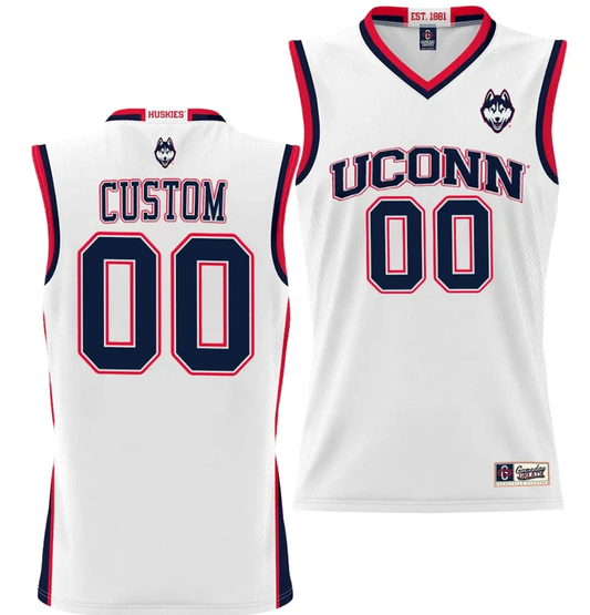 Custom UConn Huskies Jersey Name and Number NIL College Basketball Lightweight White by My store basketball