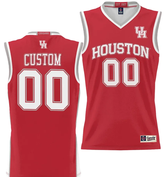 Custom Houston Cougars Jersey Name and Number NIL College Basketball Lightweight Red by My store basketball