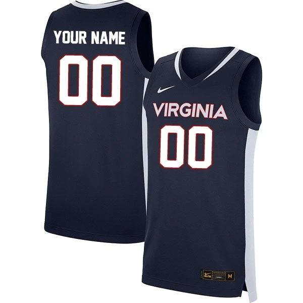 Custom Virginia Cavaliers Jersey Name and Number College Basketball Stitched Navy by My store basketball