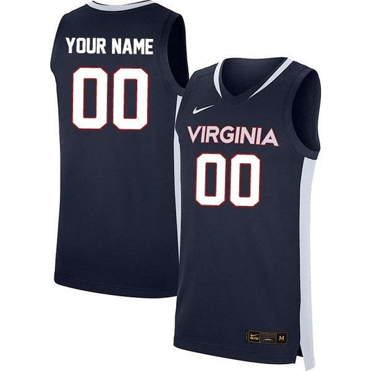 Custom Virginia Cavaliers Jersey Name and Number College Basketball Stitched Navy by My store basketball