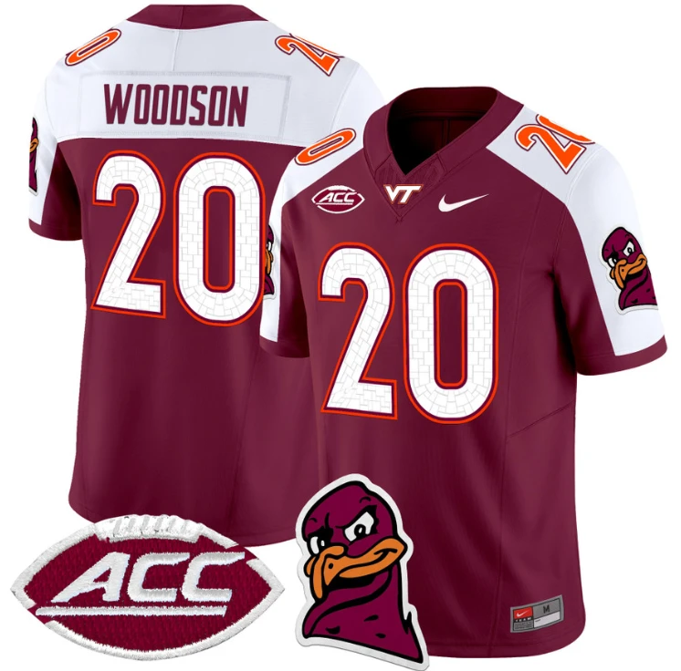 Caleb Woodson Jersey #20 Virginia Tech Hokies Vapor Limited College Football Maroon Alternate by My Store