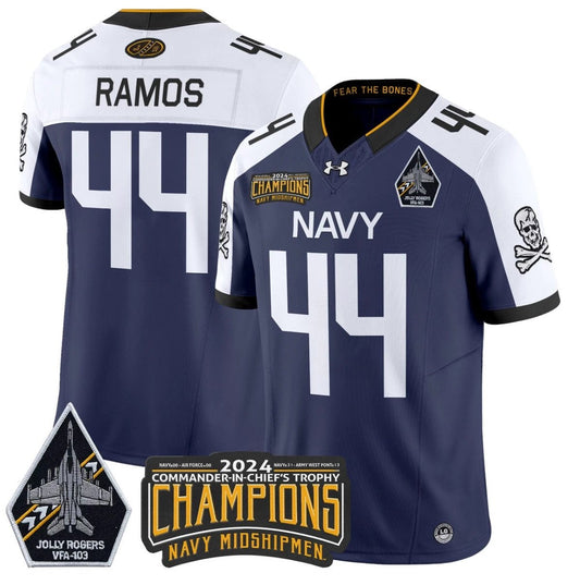 Colin Ramos Jersey #44 Navy Midshipmen Commander-in-chief's Trophy Navy Alternate by NCAA Football Jersey