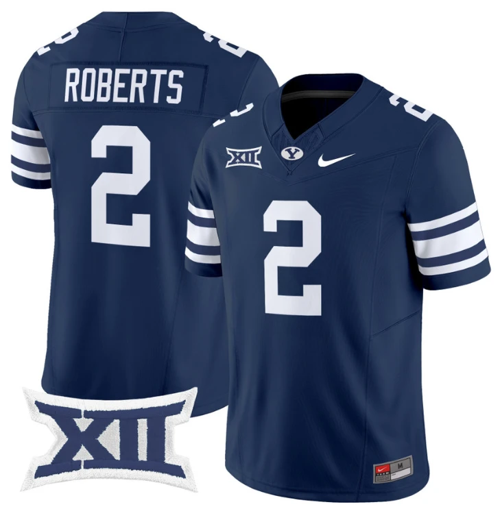 Chase Roberts Jersey #2 BYU Cougars Vapor Limited College Football Stitched Navy by My Store