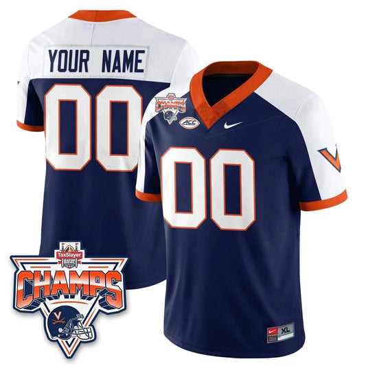Custom Virginia Cavaliers Jersey 2025 TaxSlayer Gator Bowl Champions Stitched by My Store NCAA Football Jerseys