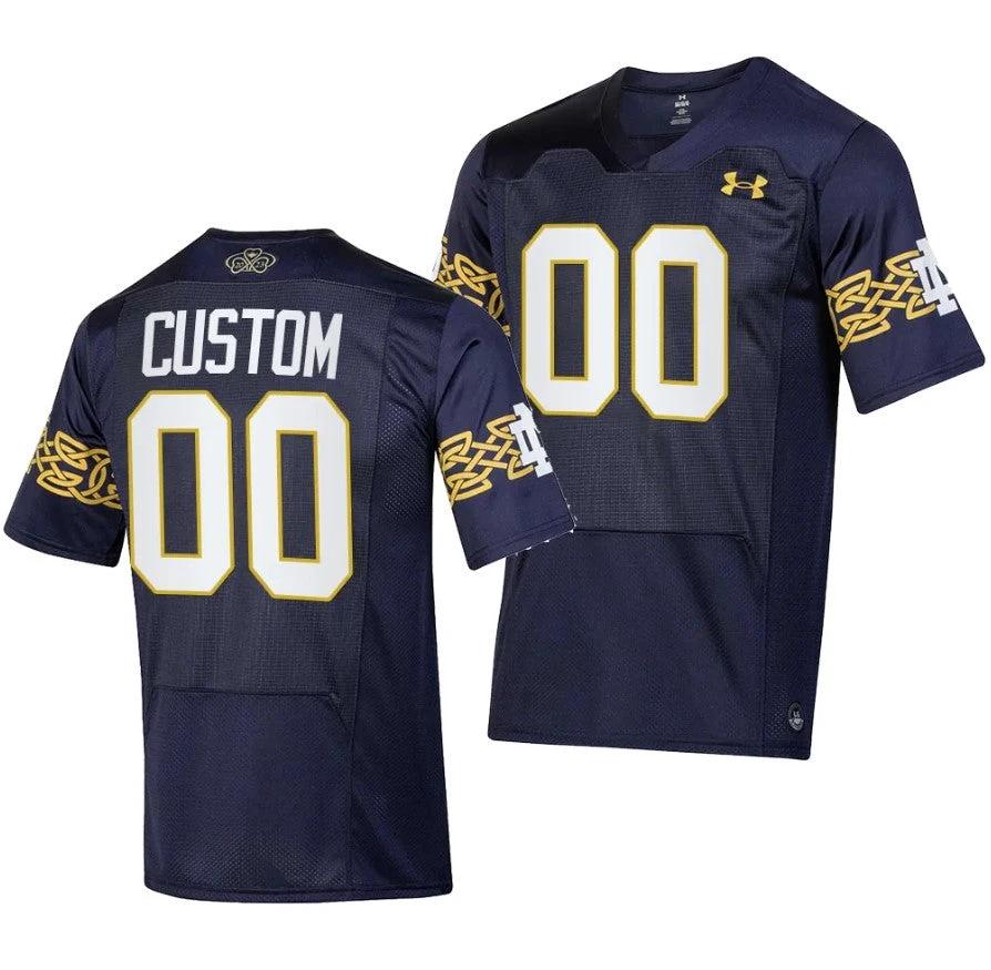 Custom Notre Dame Jersey Name and Number College Football 2023 Aer Lingus Classic Navy by My Store