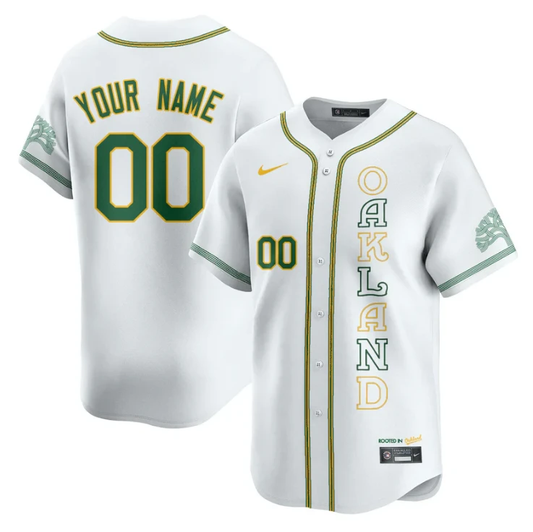 Custom Oakland Athletics Jersey Name, Number City Connect Concept Stitched White by My Store