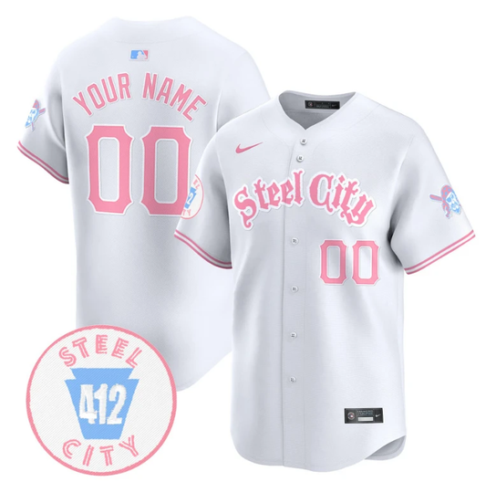 Custom Pittsburgh Pirates Jersey Bubblegum Pink Vapor Premier Limited Stitched White by My Store