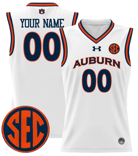 Custom Auburn Tigers Jersey Name, Number 2024 Lightweight Basketball White by My store basketball