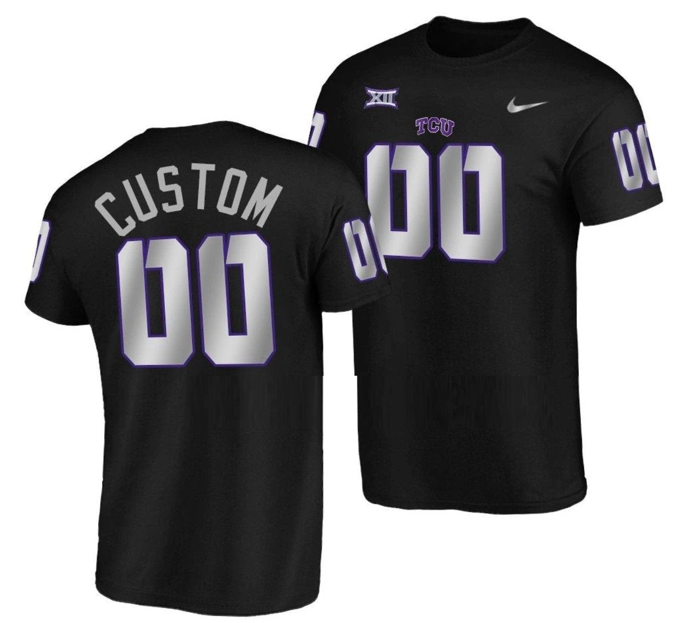 Custom TCU Horned Frogs Jersey Name and Number NCAA College Football Blackout by My Store