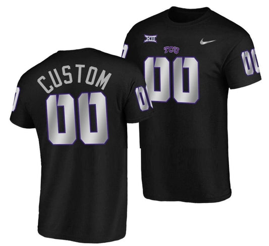 Custom TCU Horned Frogs Jersey Name and Number NCAA College Football Blackout by My Store