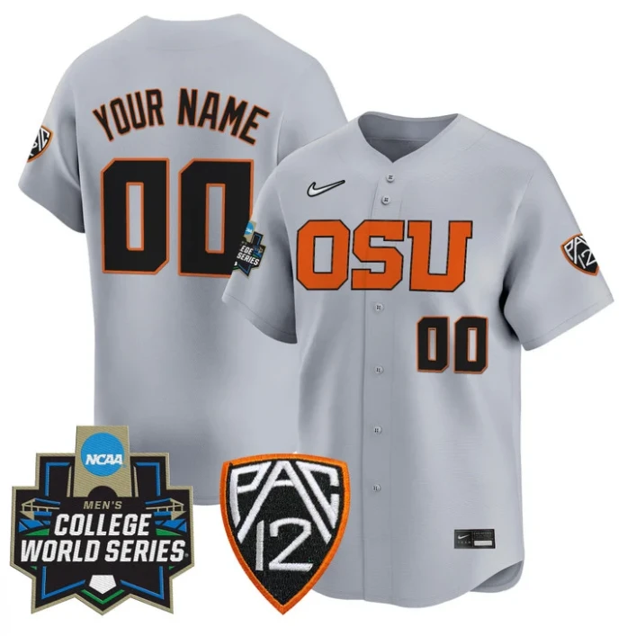 Custom Oregon State Beavers Jersey 2025 World Series Stitched Gray by My Store