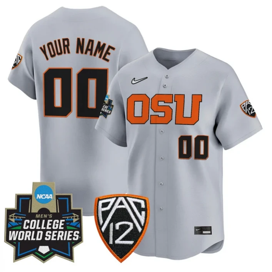 Custom Oregon State Beavers Jersey 2025 World Series Stitched Gray by My Store