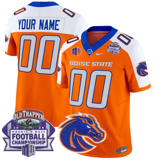 Custom Boise State Broncos Jersey 2024 Championship Patch Orange Alternate by My Store