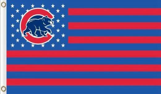 CChicago Cubs Flag with Star and Stripe Red Flag 3X5Ft Banner USA Polyester with Brass Grommets by flagsjustdoit