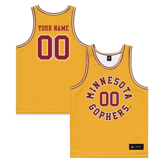 Custom Minnesota Gophers Basketball Jersey Name, Number Stitched Yellow by My store basketball