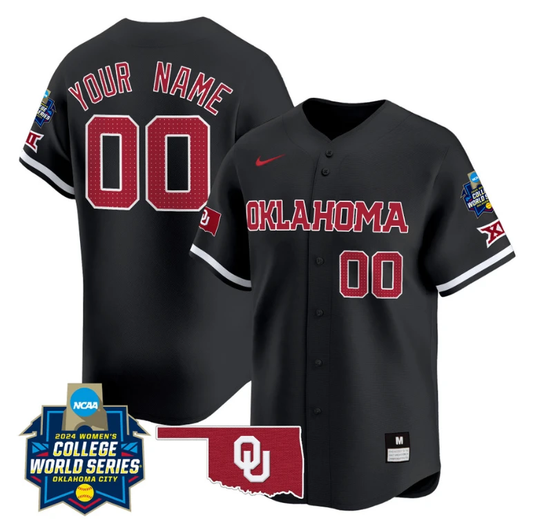Custom Oklahoma Sooners Jersey 2024 College World Series Vapor Premier Limited NCAA Baseball Stitched Black by My Store