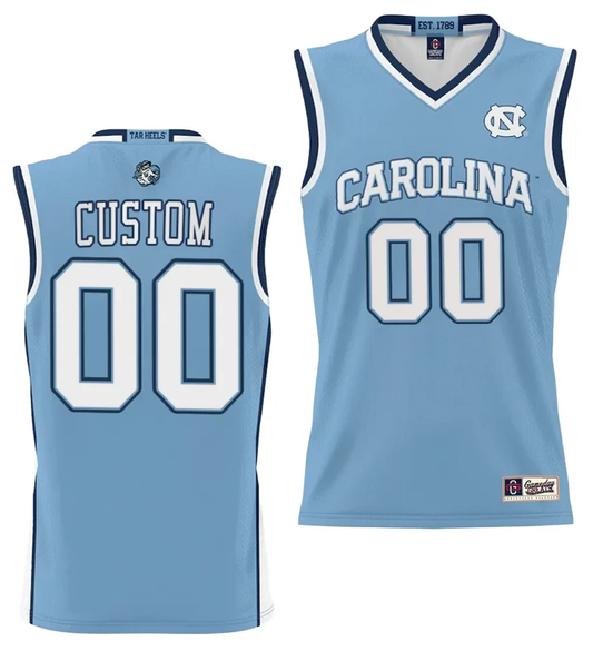Custom UNC Tar Heels Jersey Name and Number NIL College Basketball Lightweight Blue by My store basketball
