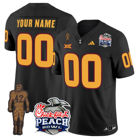 Custom Sun Devils Pat Tillman Jersey Name, Number Peach Bowl Patch Black by My Store