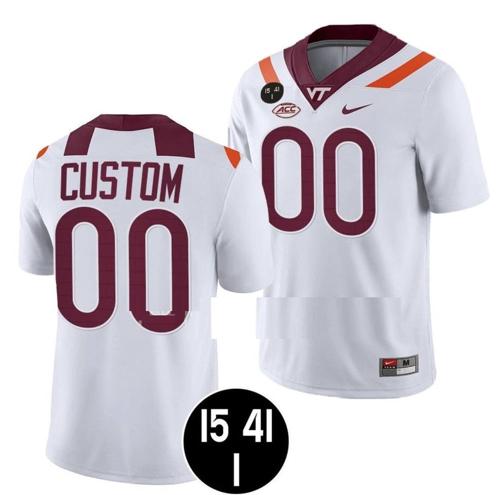 Custom Virginia Tech Hokies Jersey Name and Number NCAA College Football White by My Store