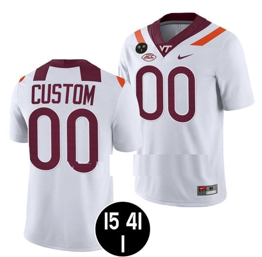 Custom Virginia Tech Hokies Jersey Name and Number NCAA College Football White by My Store