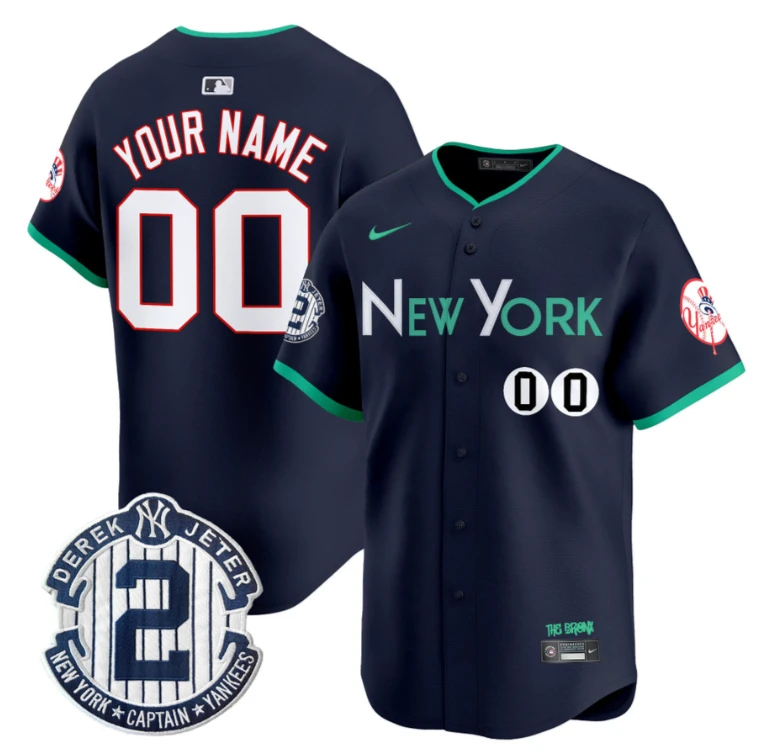Custom New York Yankees Jersey City Connect Vapor Premier Limited Stitched Navy by My Store