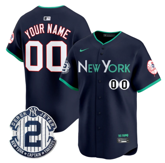 Custom New York Yankees Jersey City Connect Vapor Premier Limited Stitched Navy by My Store