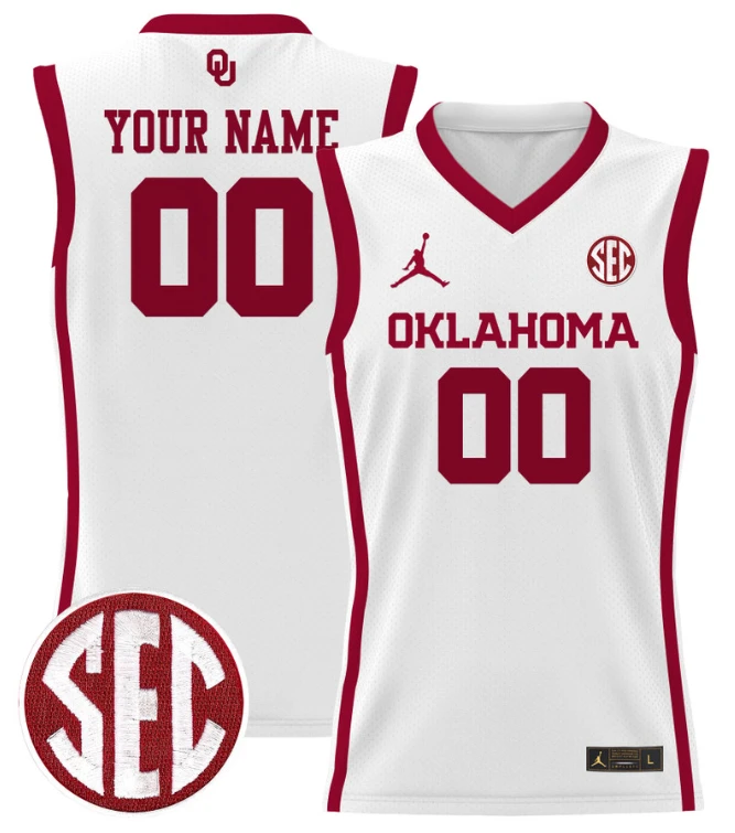 Custom Oklahoma Sooners Jersey 2024 Lightweight Basketball Stitched White by My store basketball