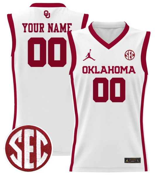 Custom Oklahoma Sooners Jersey 2024 Lightweight Basketball Stitched White by My store basketball