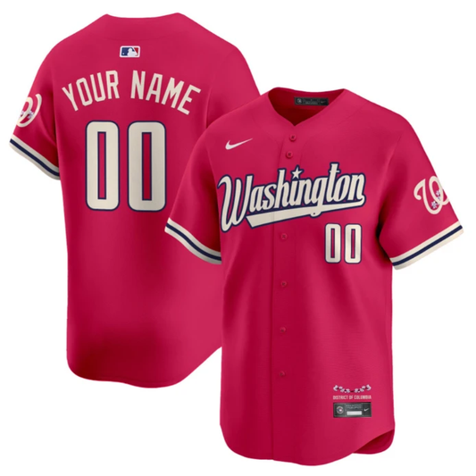 Custom Washington Nationals Jersey Name, Number Vapor Limited All Stitched Pink by My Store