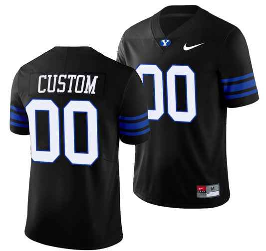 Custom BYU Cougars Jersey Name and Number NCAA College Football 2022 Shamrock Series Black by My Store