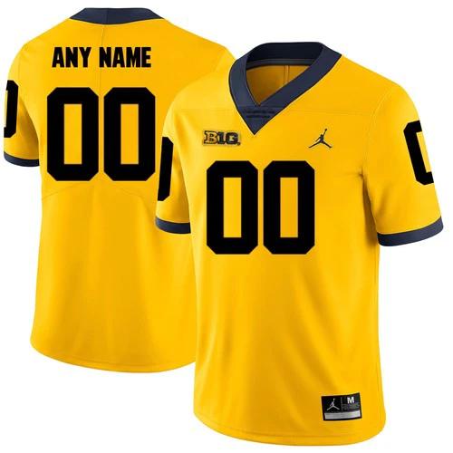 Custom Michigan Wolverines Jersey Name and Number NCAA College Football Yellow by My Store